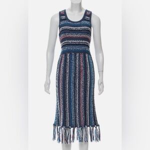 Derek Lam Navy and White Striped Maxi Dress